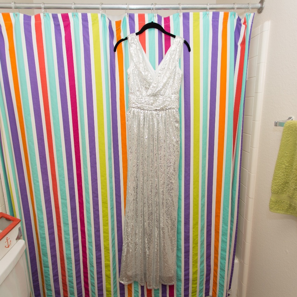 Silver Sequin Maxi Dress